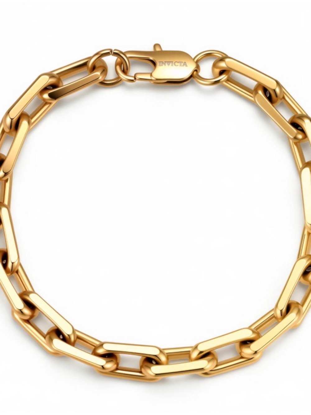 Invicta Polished Gold Stainless Steel Link Bracelet for Women-New